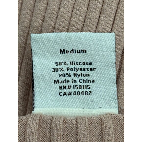 Varley Rib Knit Midi Dress Short Sleeve Beige Maeve Womens Size M - Picture 8 of 9